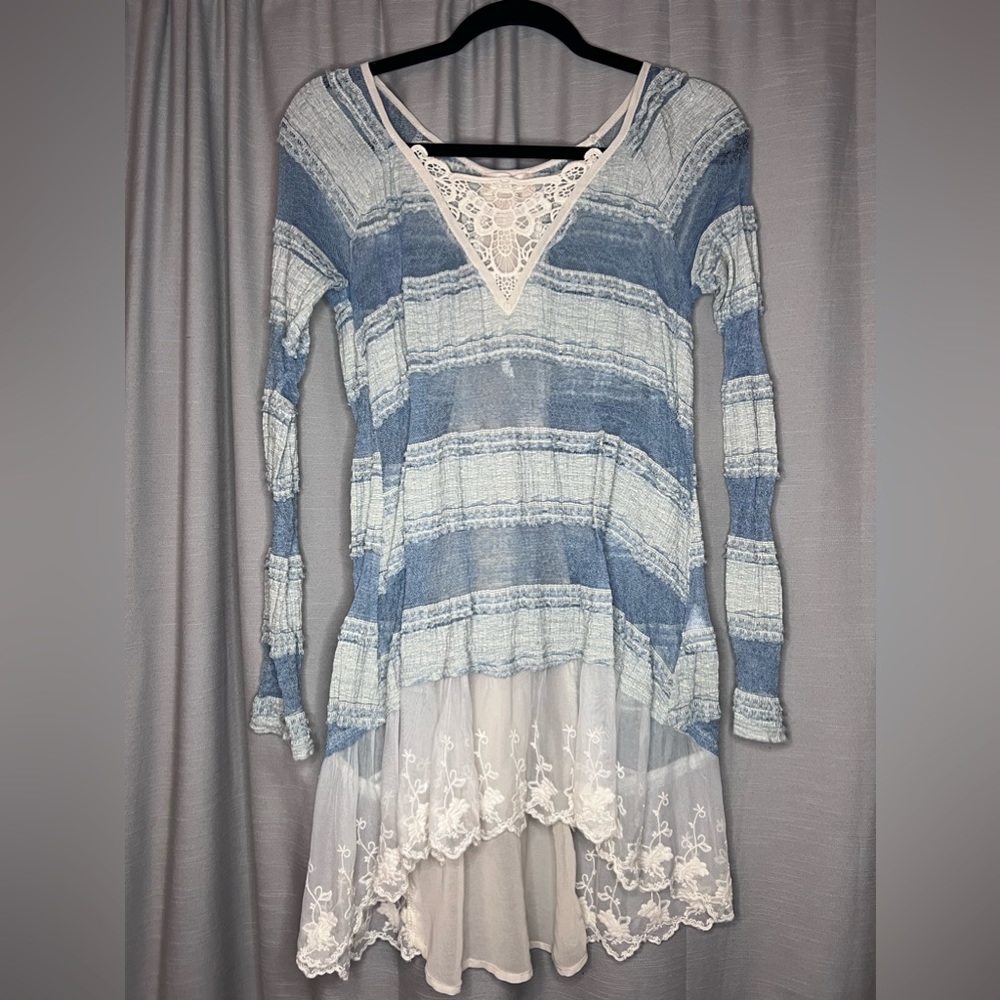 Altar’d State Size S Layered Embroidered Blouse